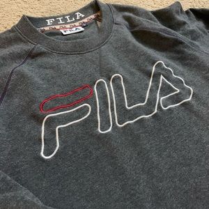 FILA GREY OVERSIZED CREW NECK SWESTER